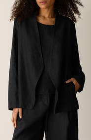 Eileen Fisher Open Front Organic Linen Jacket