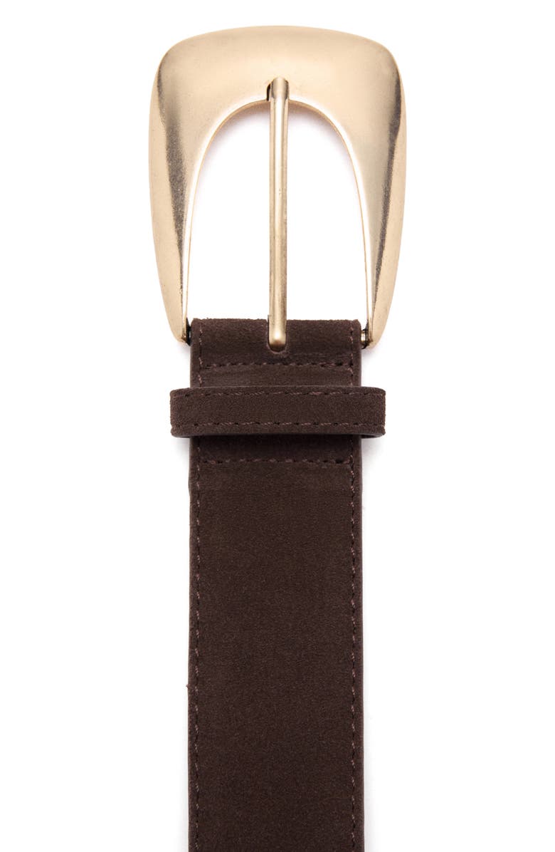 MANGO Maxi Buckle Suede Belt, Alternate, color, 