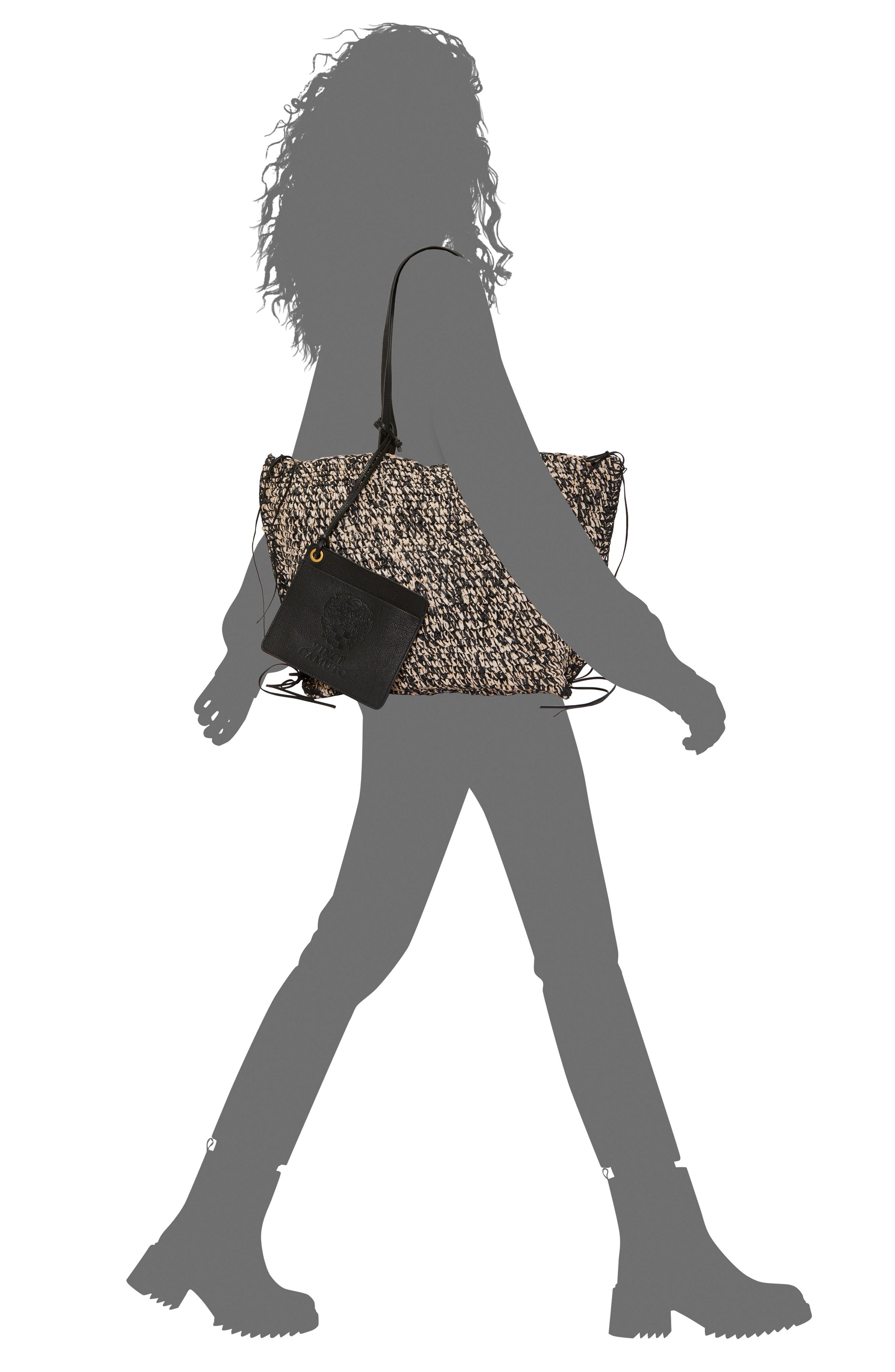 Vince Camuto Jamee Crochet Straw Tote, Alternate, color, 