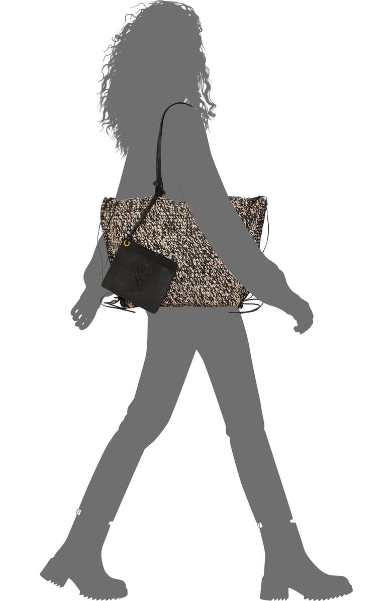 Vince Camuto Jamee Crochet Straw Tote, Alternate, color,