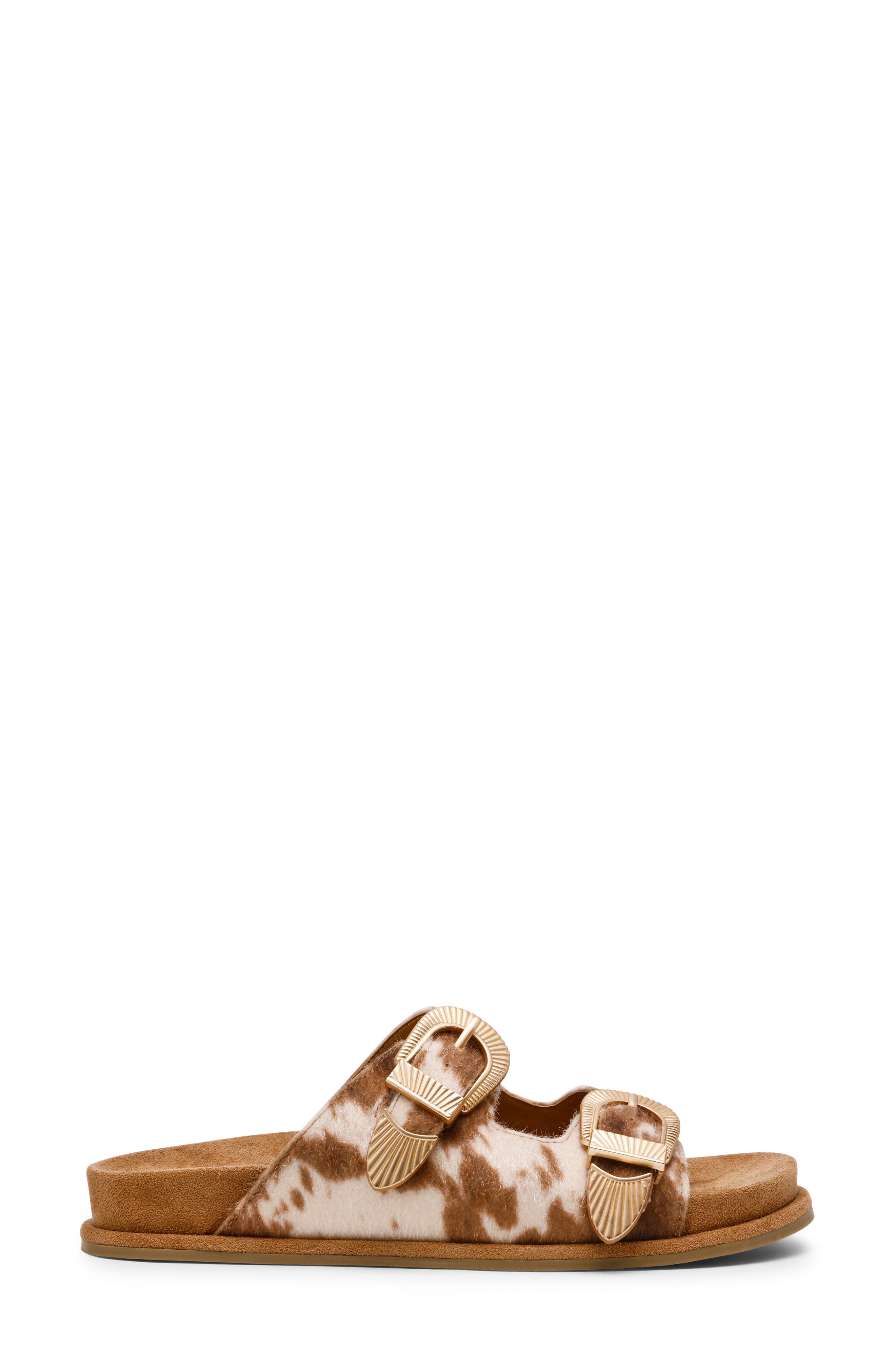 Percy Slide Sandal, Alternate, color, COW FAUX CALF HAIR