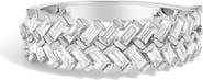 Haus of Brilliance 14K White Gold 7/8 Cttw Lab Grown Baguette Weave Design Band Ring