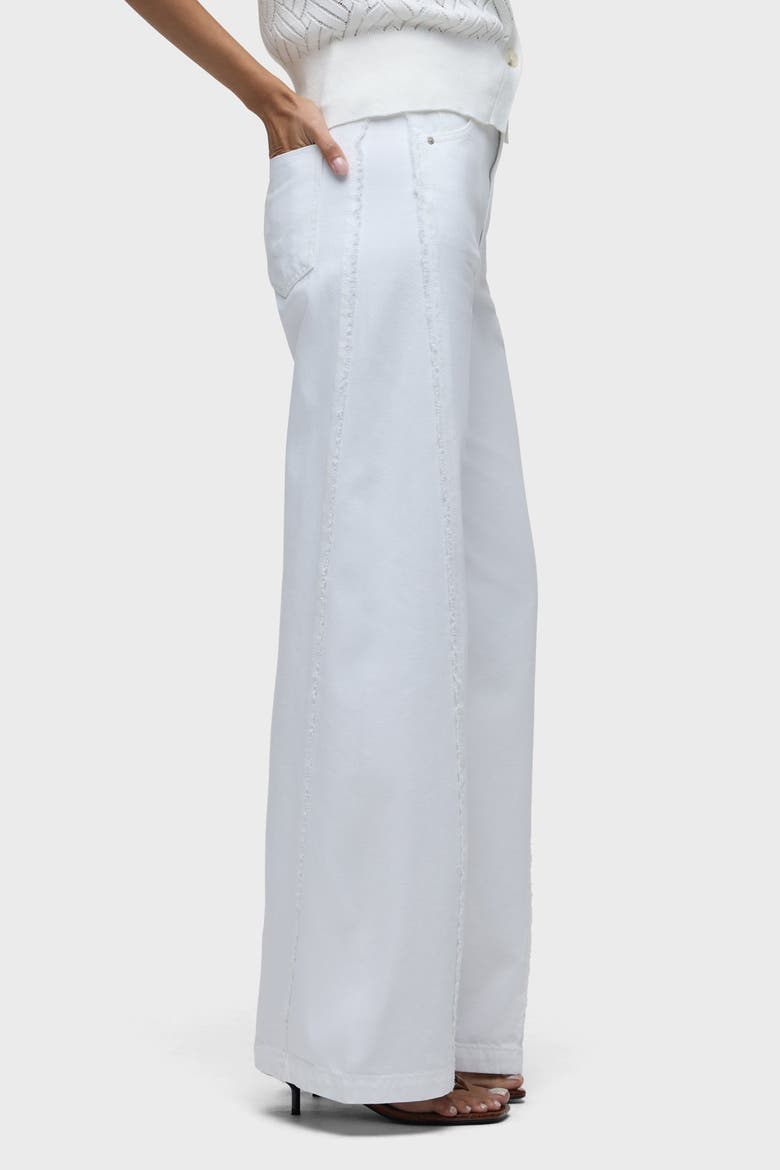 Jodie Frayed Seam Loose Wide Leg, Alternate, color, WHITE