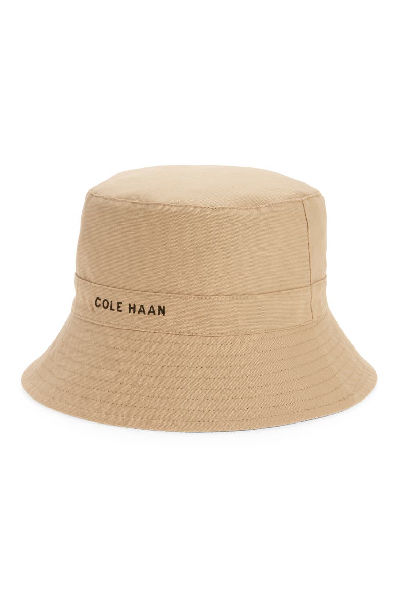 Embroidered Reversible Cotton Bucket Hat, Alternate, color, OLIVE/ BEIGE
