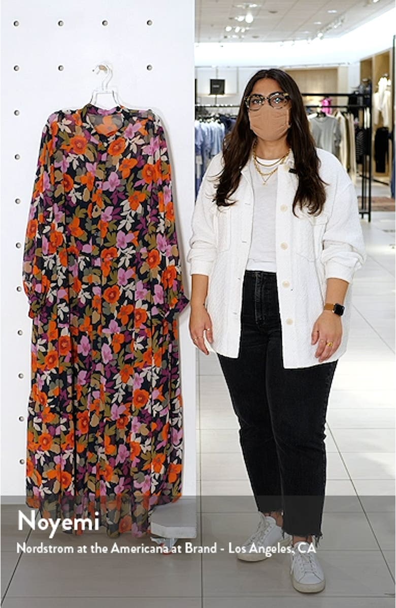 Bold Floral Long Sleeve Shirtdress, sales video thumbnail