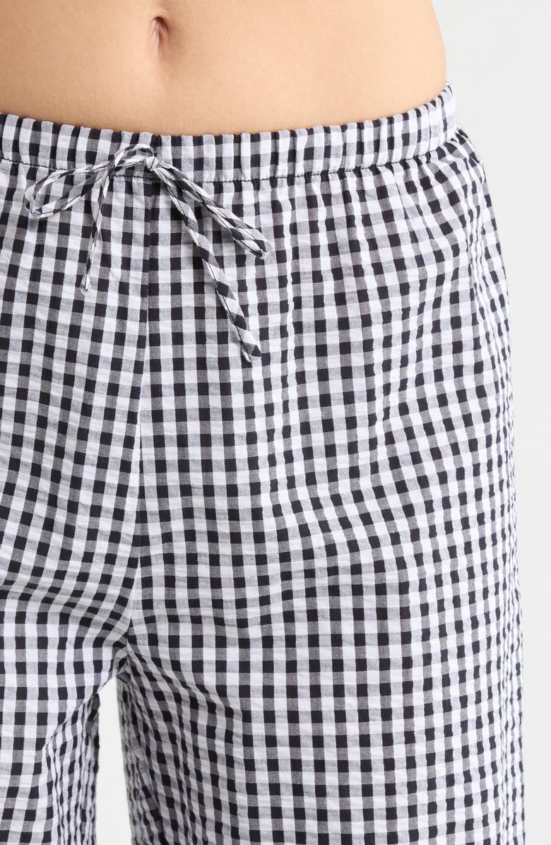 French Connection Gingham Seersucker Cami Pajamas, Alternate, color, Utility Blue Combo