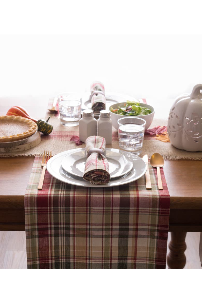 Give Thanks Plaid Table Runner, Alternate, color, Give Thanks