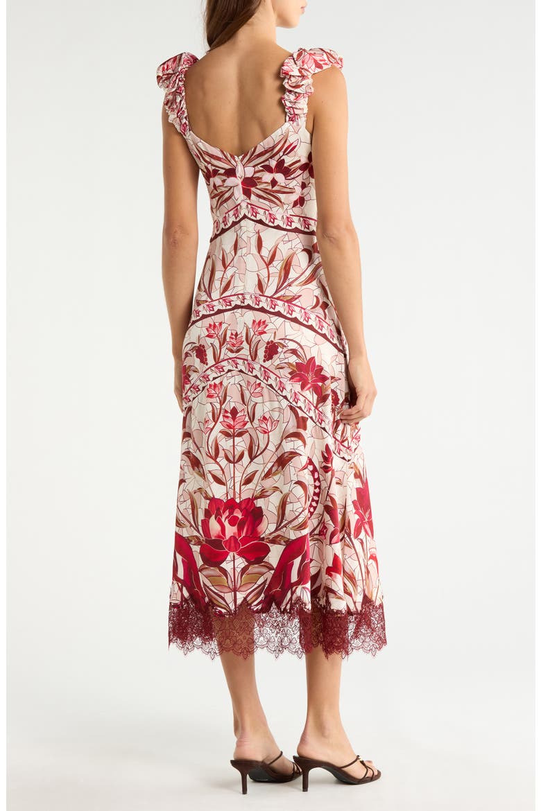 Stained Glass Lace Trim Maxi Dress, Alternate, color, STAINED GLASS RED