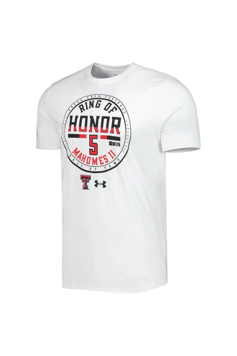 Men's Under Armour Patrick Mahomes White Texas Tech Red Raiders Ring of Honor T-Shirt, Alternate, color, White