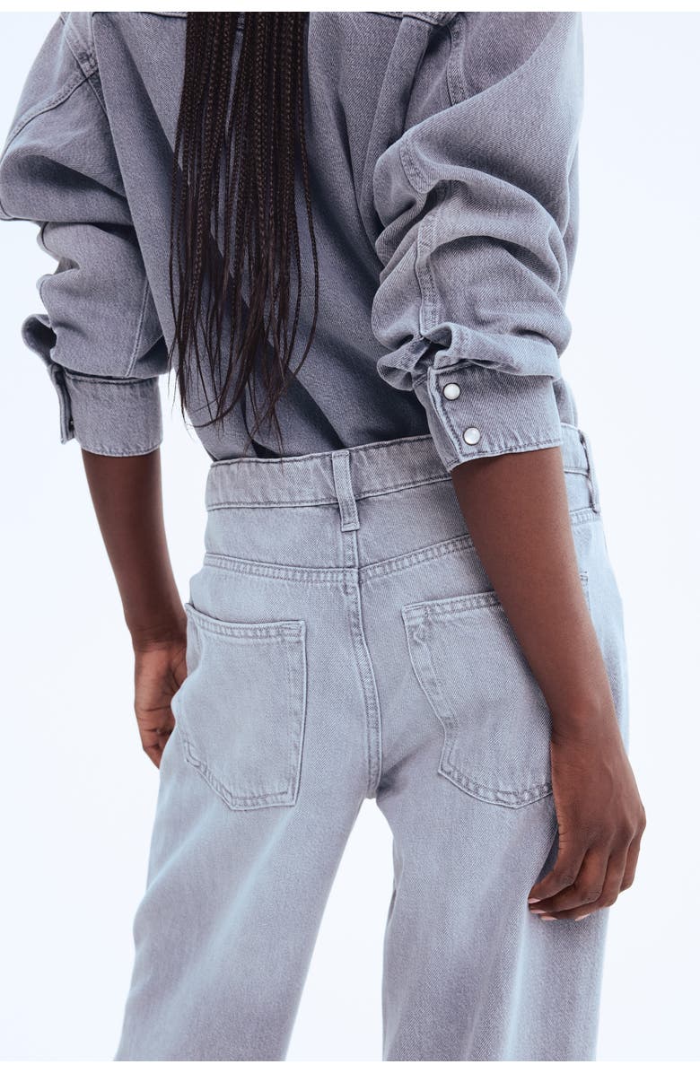 H&M Feather Soft Wide Regular Jeans, Alternate, color, Light Denim Gray