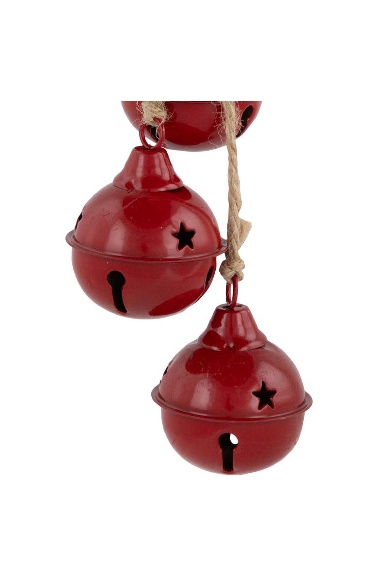 Northlight Cascading Christmas Jingle Bell Ornaments- 13.5" - Red - Set of 2, Alternate, color, Red