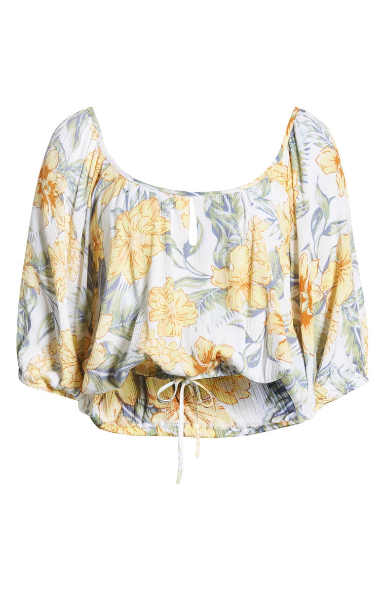 Rip Curl Always Floral Bubble Hem Top, Alternate, color, White