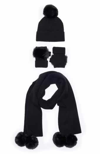 La Fiorentina Faux Fur Beanie, Scarf & Gloves Set