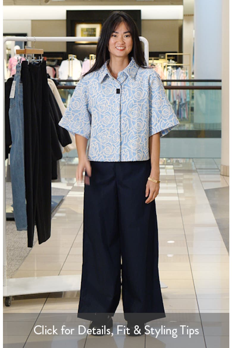 Embroidered Crop Cotton Blend Button-Up Shirt video