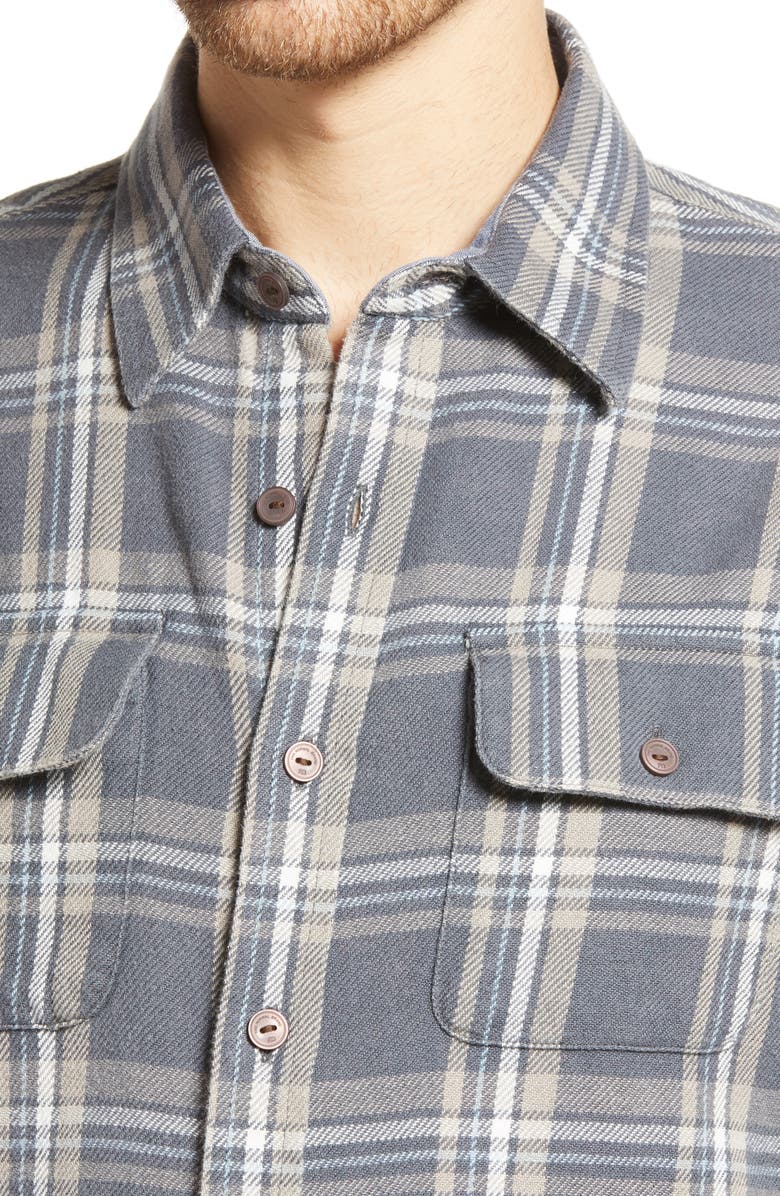 The Normal Brand Mountain Regular Fit Flannel Button-Up Shirt, Alternate, color, Grey Plaid