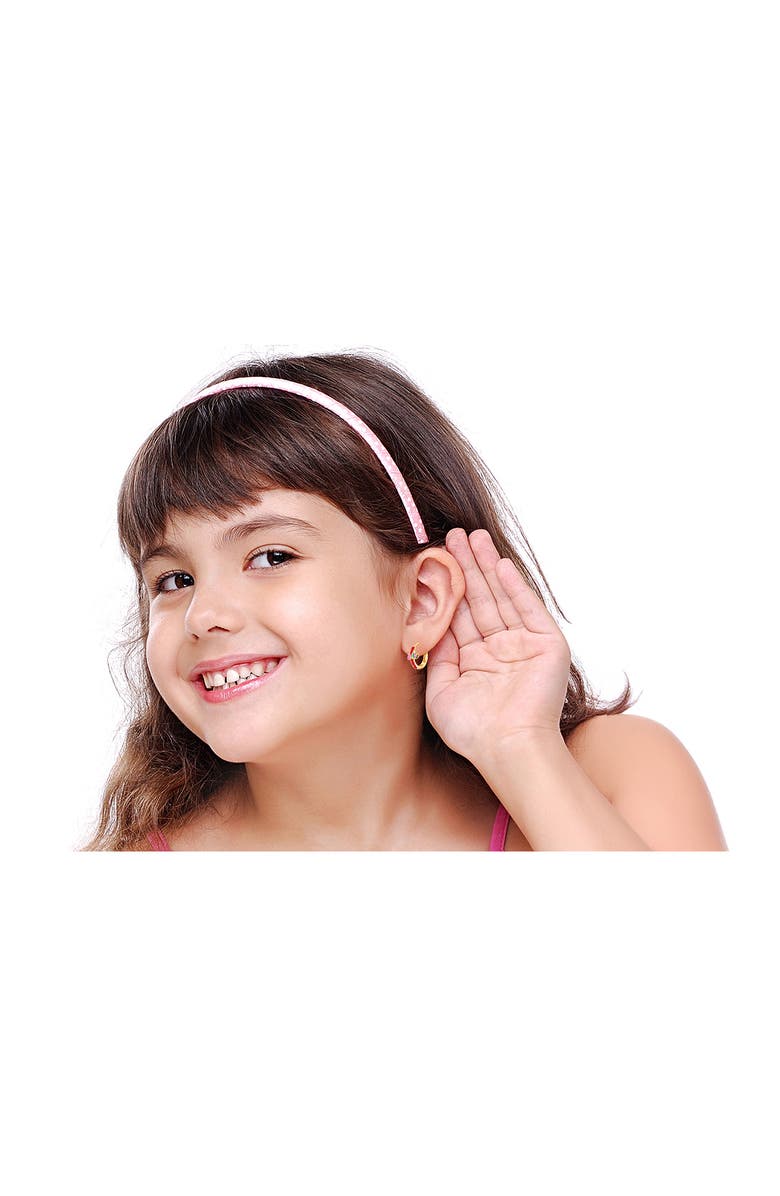 Chanteur Kids' Heart Huggie Hoop Earrings, Alternate, color, Pink Multi