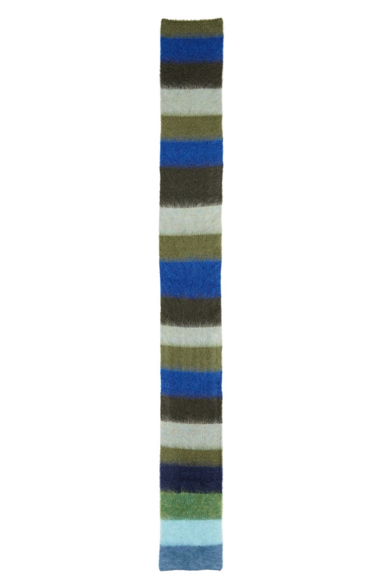 Waste Yarn Project Ulf Brushed Stripe One of a Kind Scarf, Alternate, color, Blue/ Green