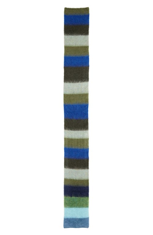 Waste Yarn Project Ulf Brushed Stripe One Of A Kind Scarf In Brown