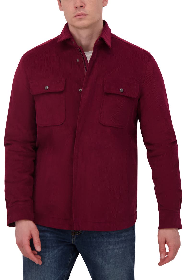 Corduroy Shirt Jacket, Alternate, color, BURGUNDY