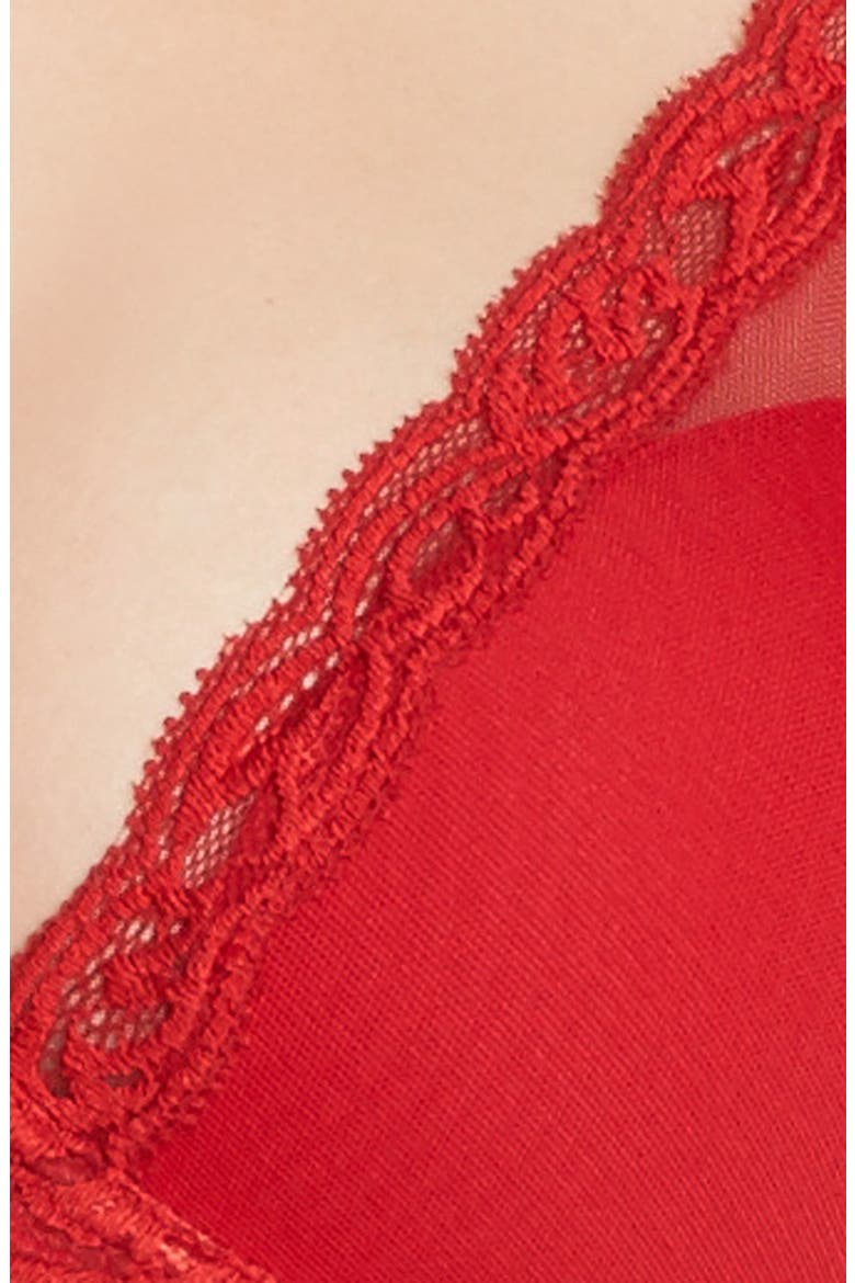 Feathers Plunge T-Shirt Basics Bra, Alternate, color, RED
