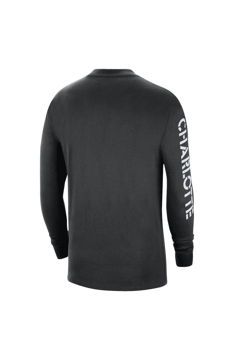 Jordan Brand Men's Jordan Brand Black Charlotte Hornets Courtside Max 90 Vintage Wash Statement Edition Long Sleeve T-Shirt, Alternate, color, Black