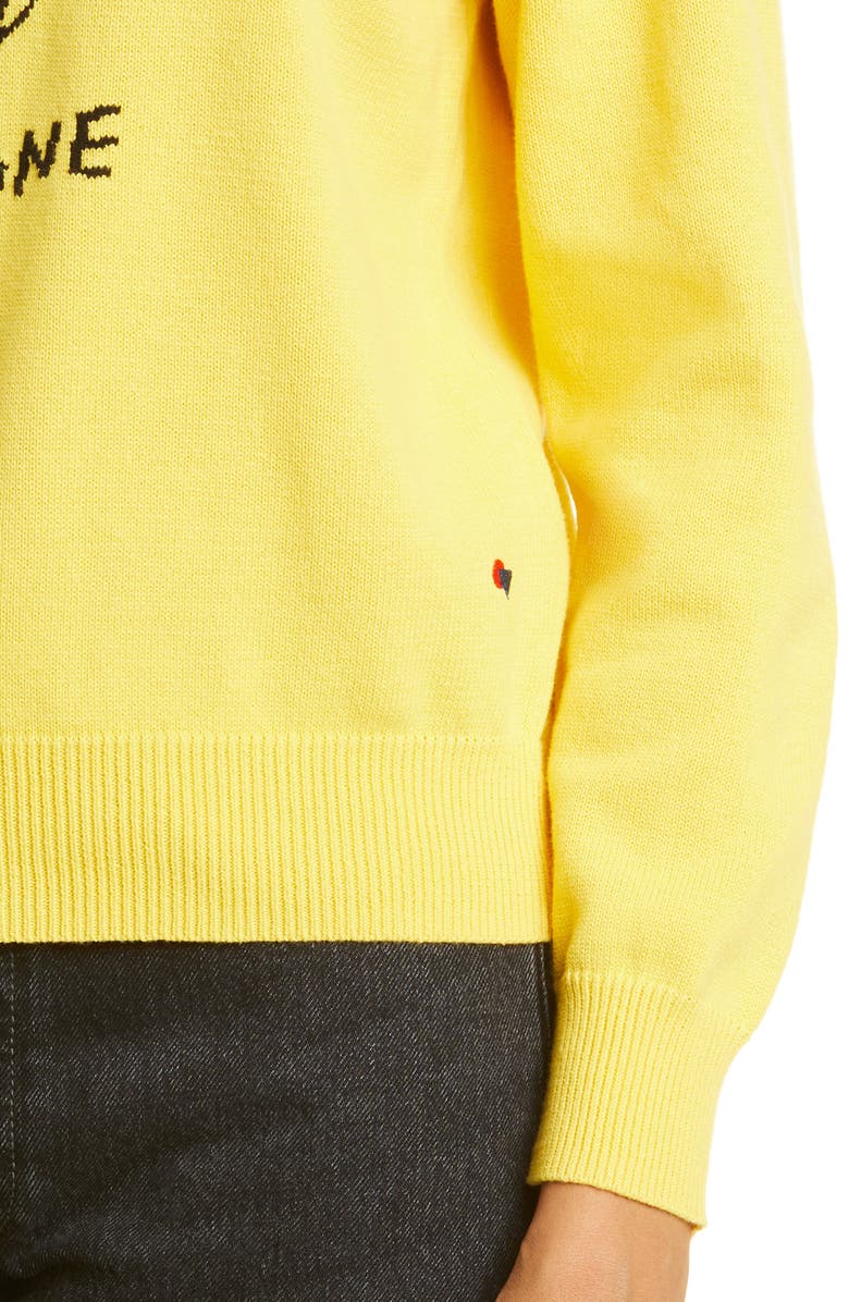 Clare V. La Banane Intarsia Cotton Sweater, Alternate, color, 