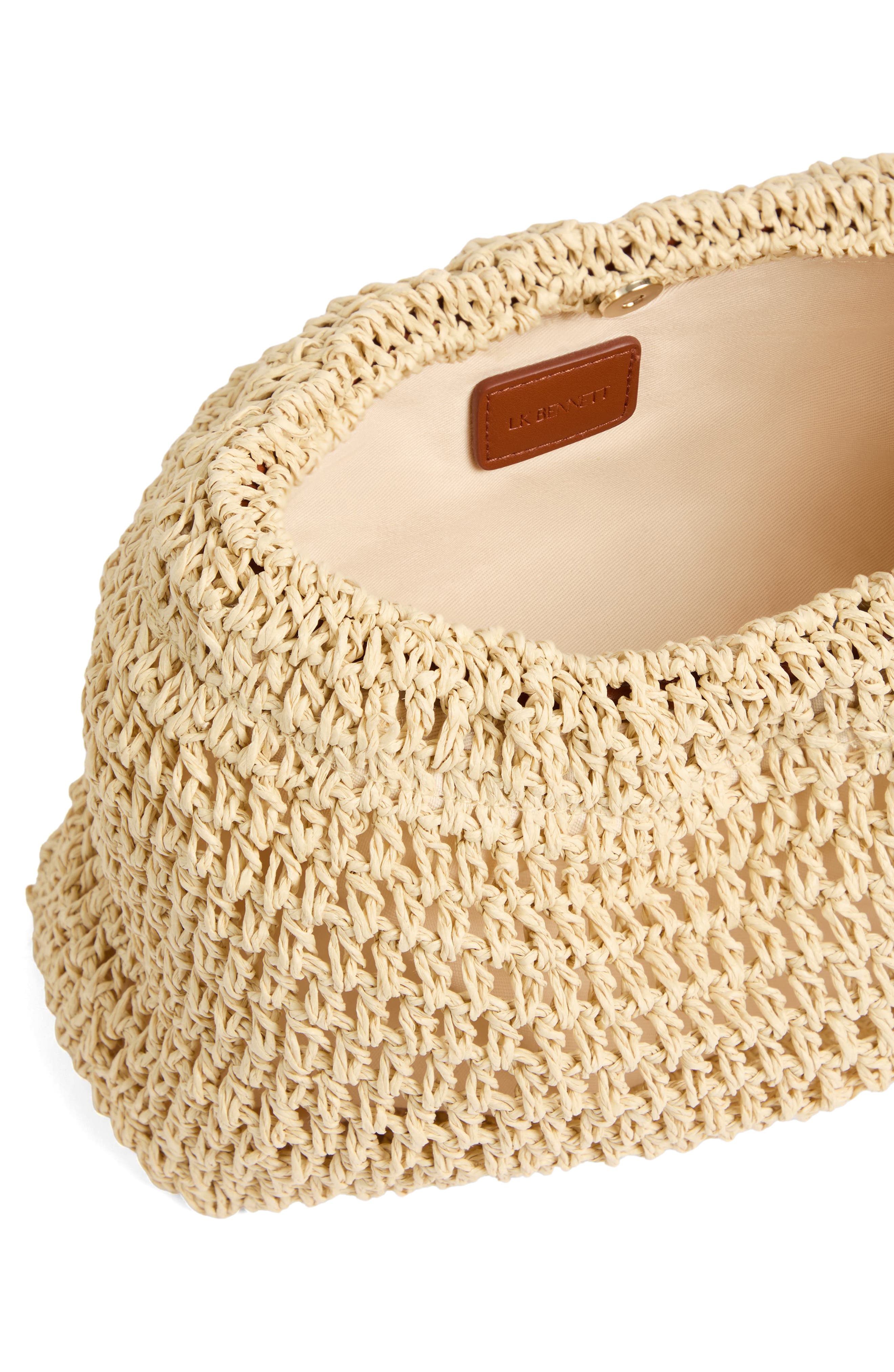 LK Bennett Isita Braided Clutch, Alternate, color, Natural