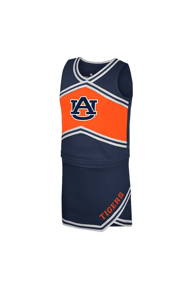 COLOSSEUM Girls Youth Colosseum Navy Auburn Tigers Cheerleader Top & Skirt Set, Alternate, color, Navy