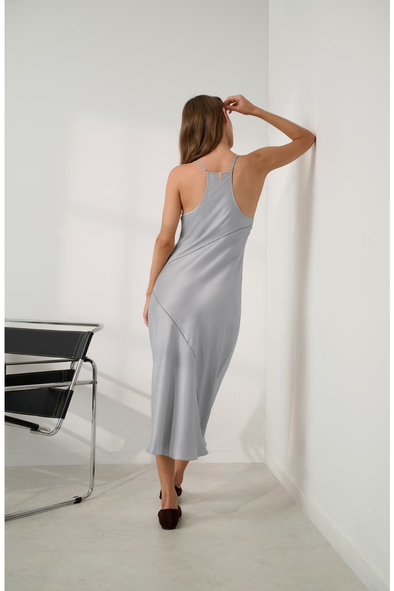 Ladder Stitch Washable Silk Slipdress Nightgown, Alternate, color, DOVE GREY