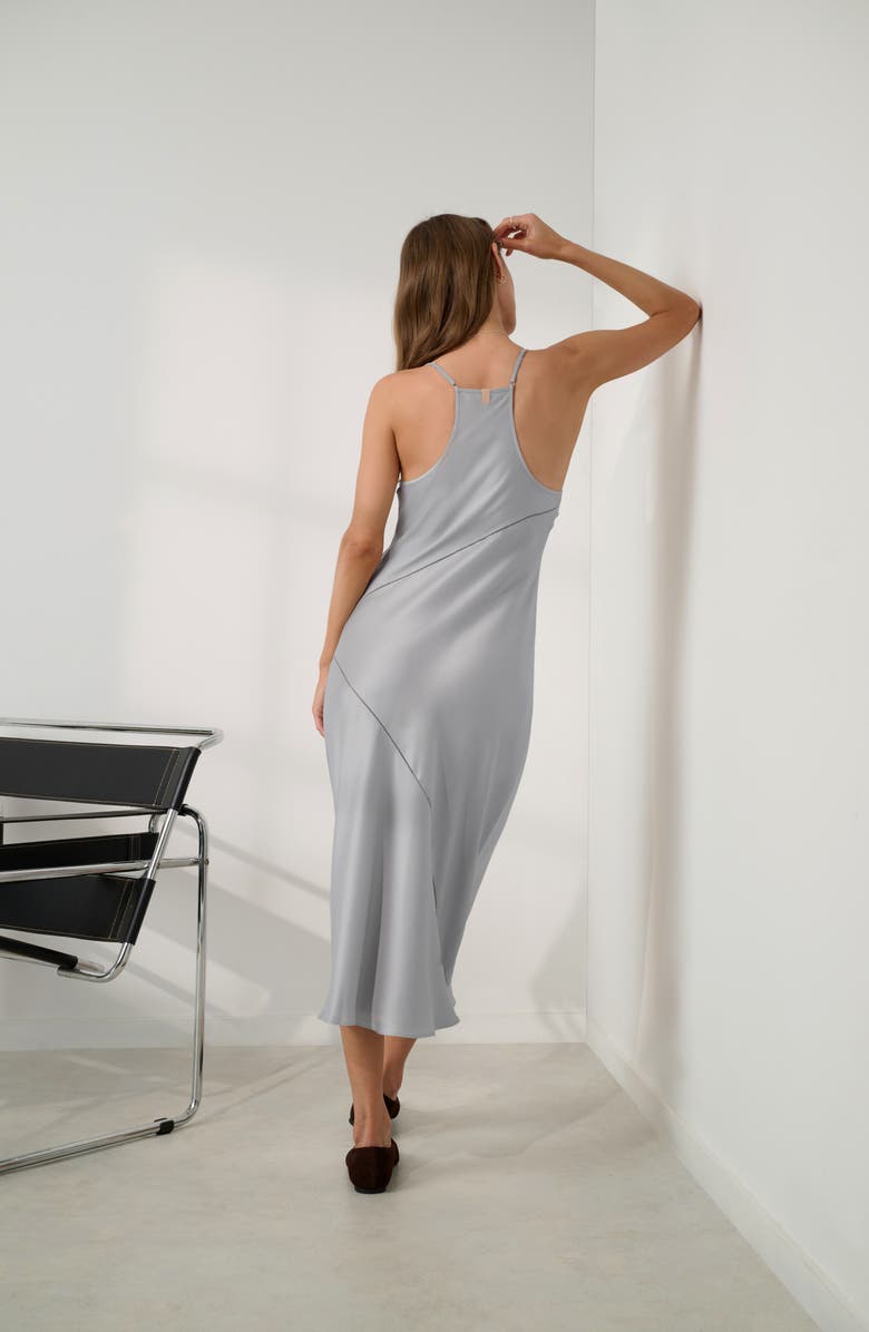 Lunya Ladder Stitch Washable Silk Slipdress Nightgown, Alternate, color, Dove Grey