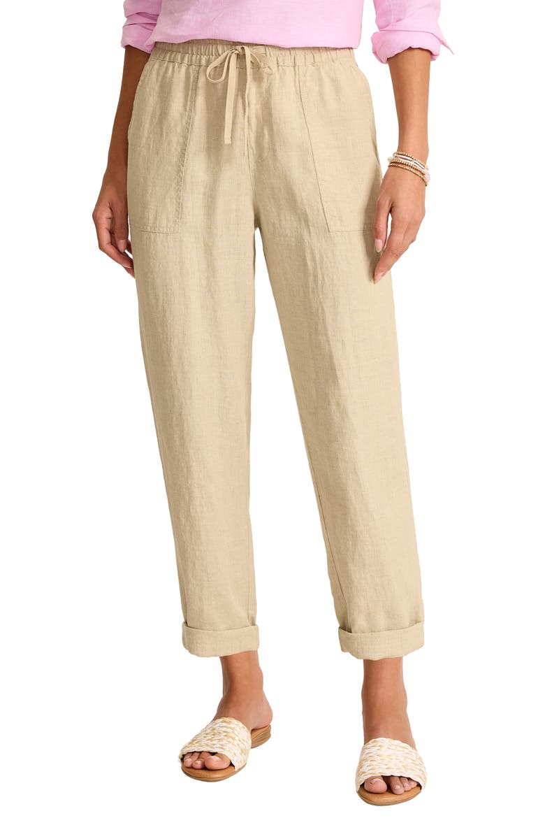 Two Palms Tapered Linen Drawstring Pants, Main, color, NATURAL