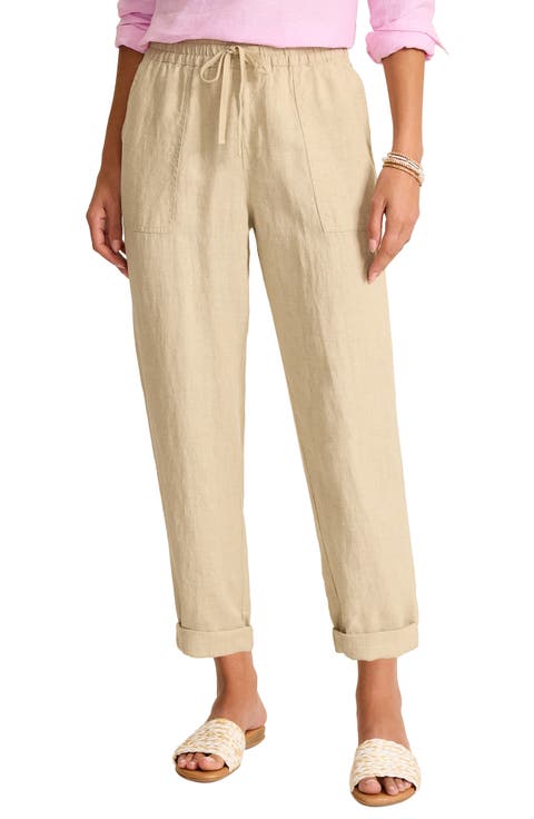 Two Palms Tapered Linen Drawstring Pants