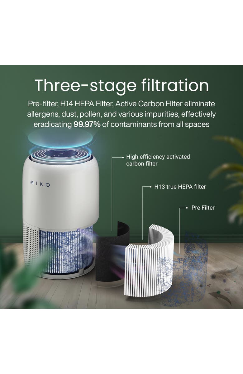 MIKO Hepa Air Purifier Up To 770 Sqft - White, Alternate, color, White