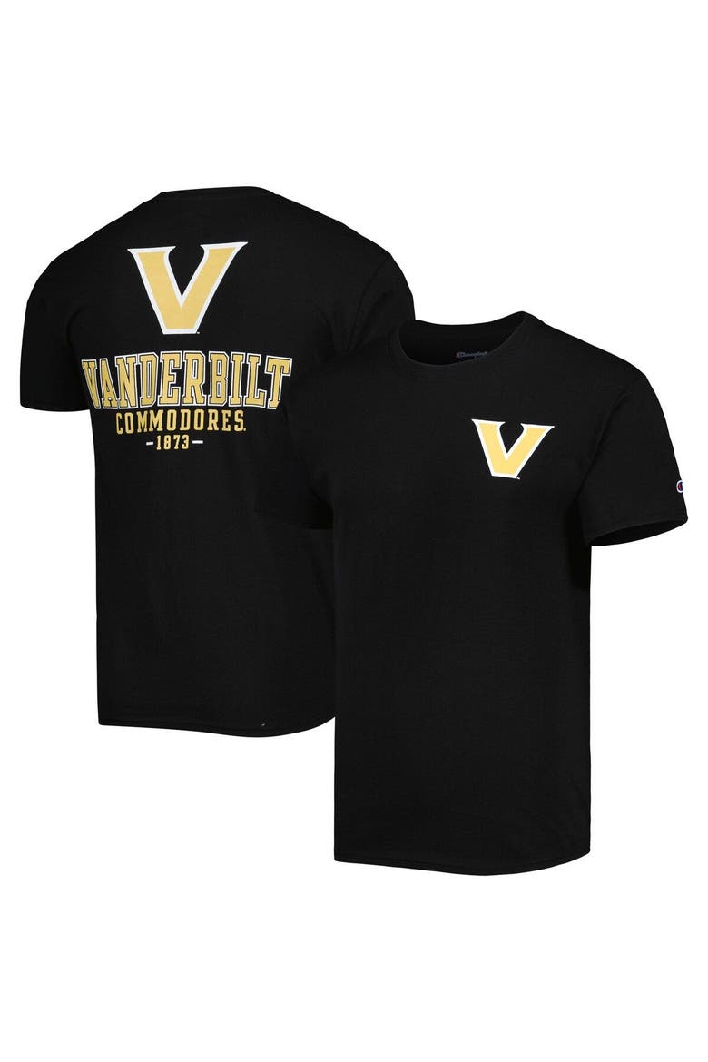 Men's Champion Black Vanderbilt Commodores Team Stack 2-Hit T-Shirt, Main, color, Black