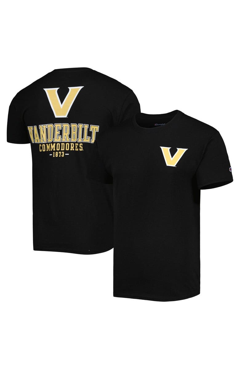 Champion Men's Champion Black Vanderbilt Commodores Team Stack 2-Hit T-Shirt, Main, color, Black