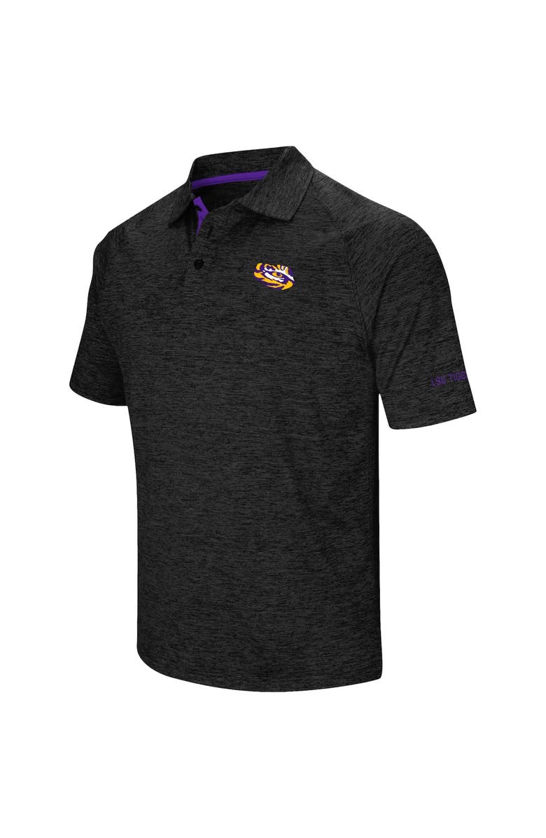 COLOSSEUM Men's Colosseum Black LSU Tigers Down Swing Polo, Alternate, color, Heather Black