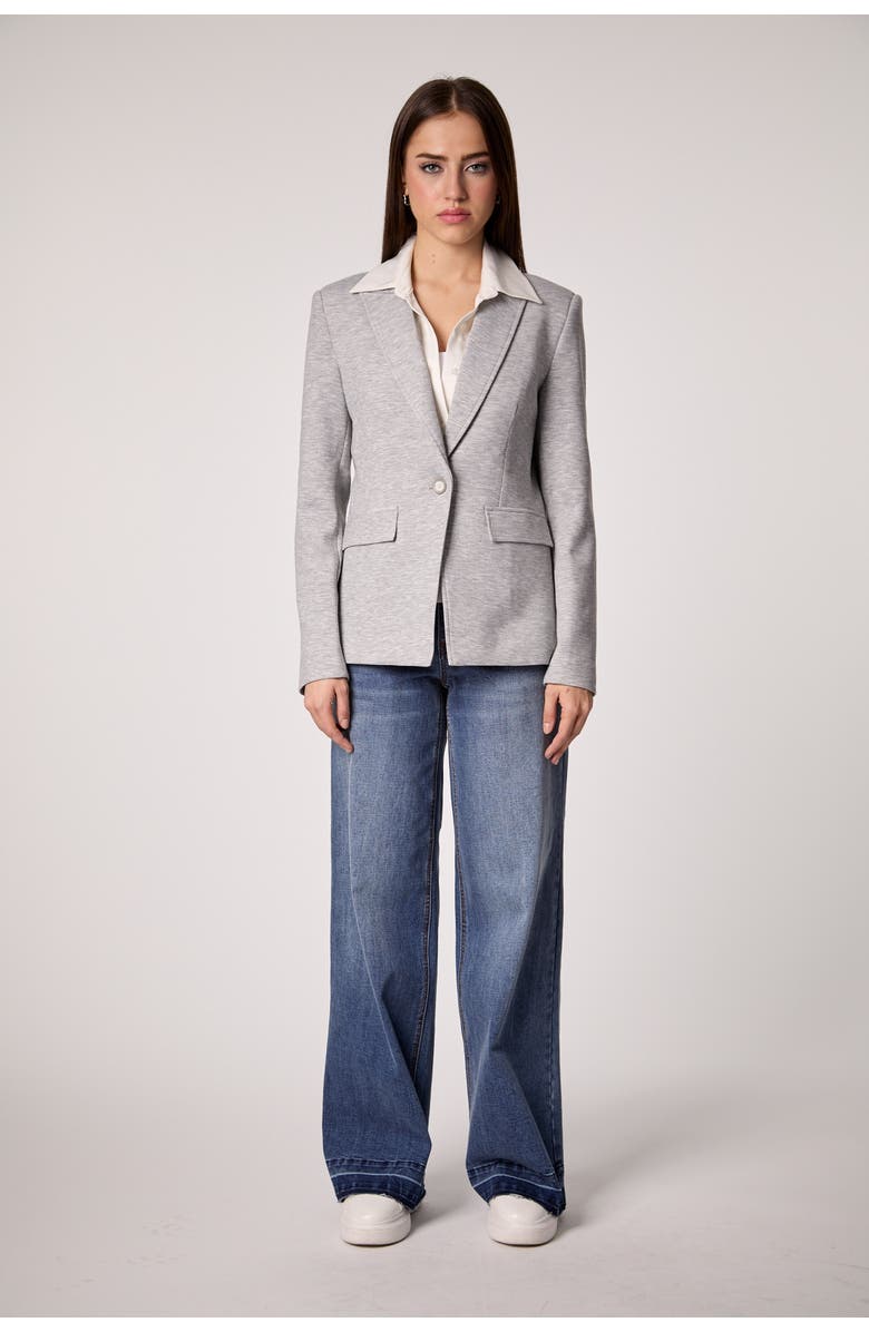 Helen Blazer in Heather Cement With Removable Shirt Insert