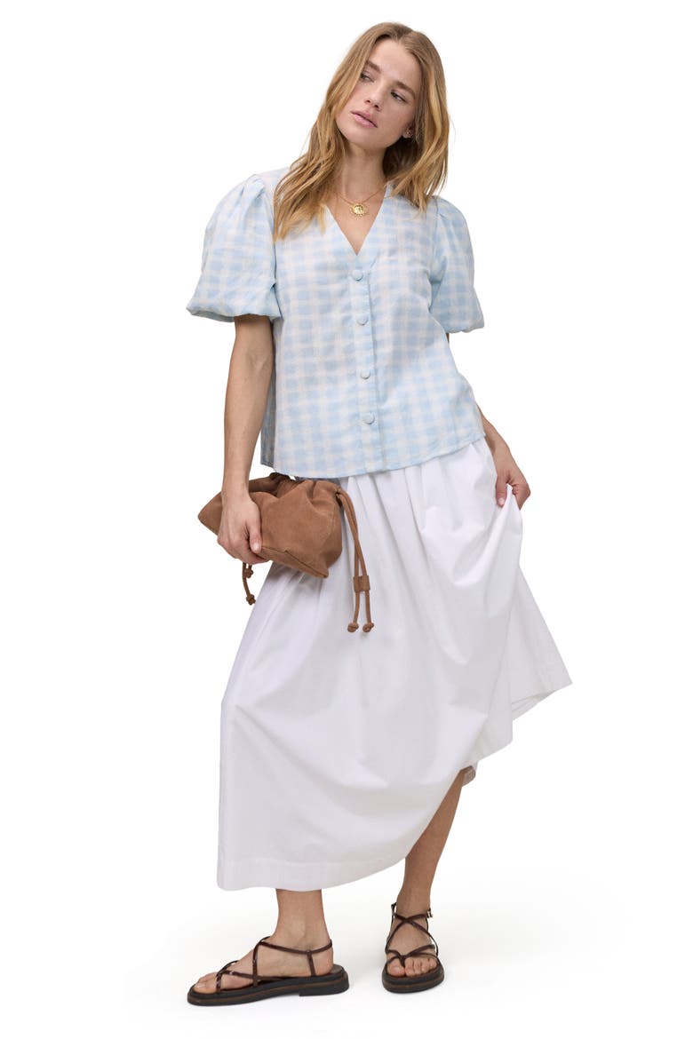 Brooke Puff Sleeve Top, Alternate, color, BLUE
