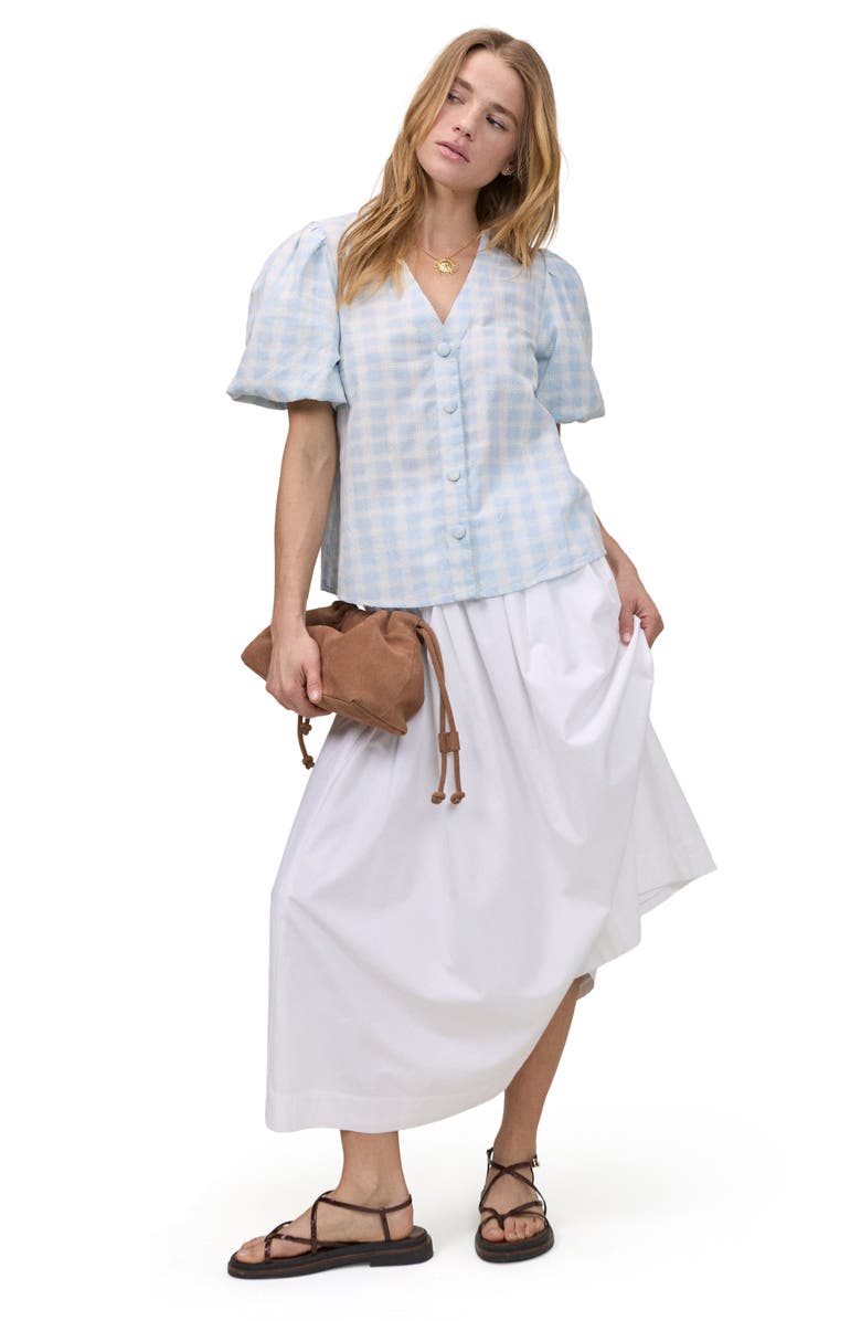 Nobody's Child Brooke Puff Sleeve Top, Alternate, color, Blue