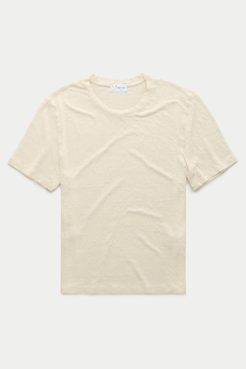 Wolf Vs. Goat (wvg) Short Sleeve Linen Crew Neck Tee In Brown