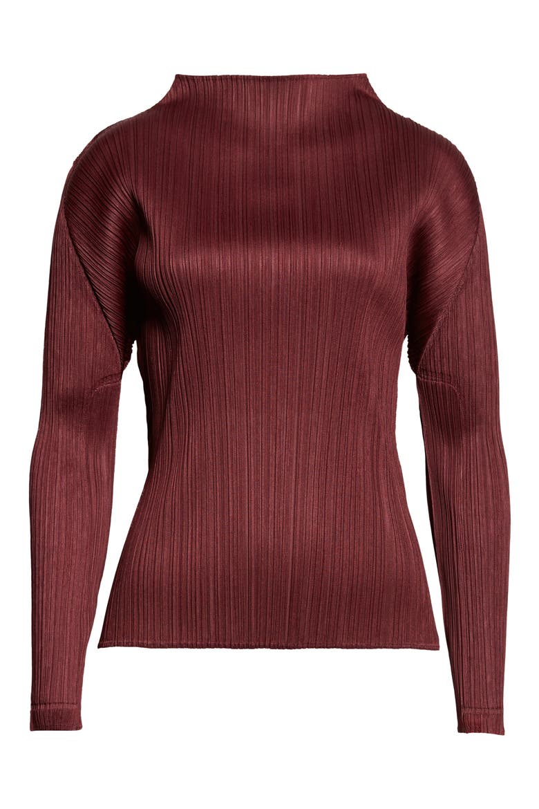 Monthly Colors January Pleated Top, Alternate, color, BORDEAUX