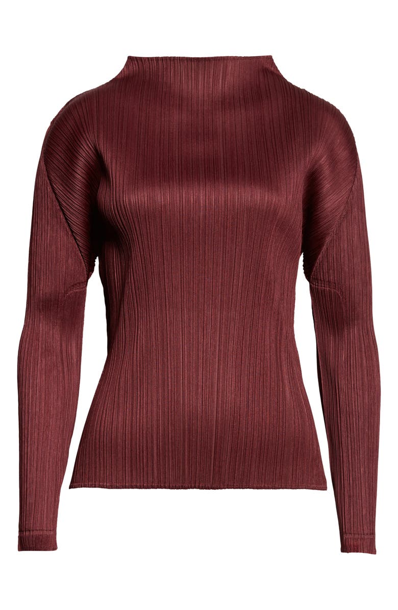 Pleats Please Issey Miyake Monthly Colors January Pleated Top, Alternate, color, Bordeaux