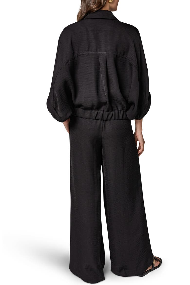 Dolman Roll Tab Front Button Top, Alternate, color, BLACK