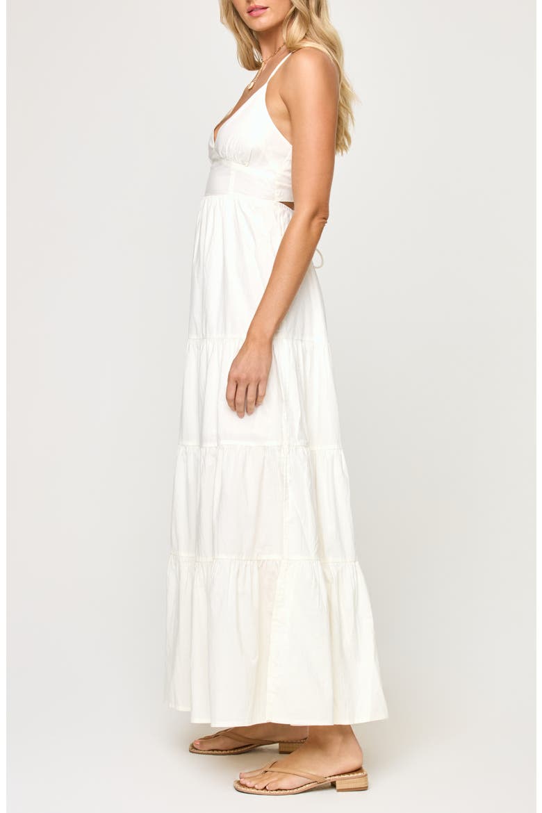 Laina Tiered Cotton Poplin Cover-Up Maxi Dress, Alternate, color, CREAM