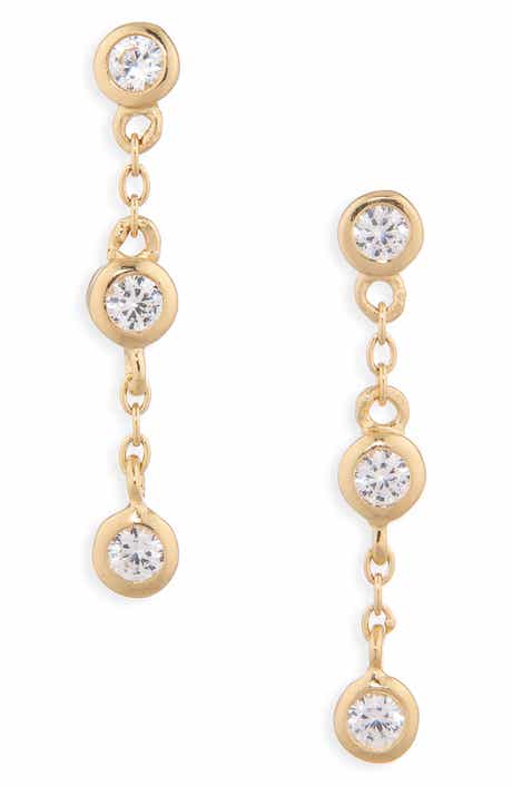 Demi-Fine Crystal Drop Earrings