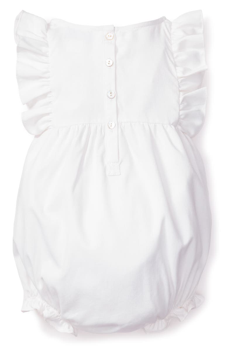 Petite Plume Ruffle Twill Romper, Alternate, color, 