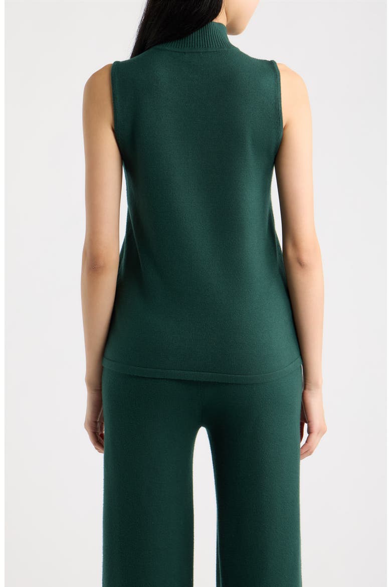 Diamond Quilted Mock Neck Sweater Tank, Alternate, color, PINE FOREST