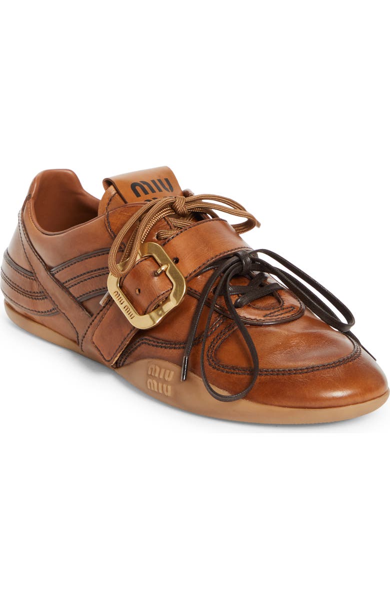 Miu Miu Gymnasium Sneaker, Main, color, Cognac