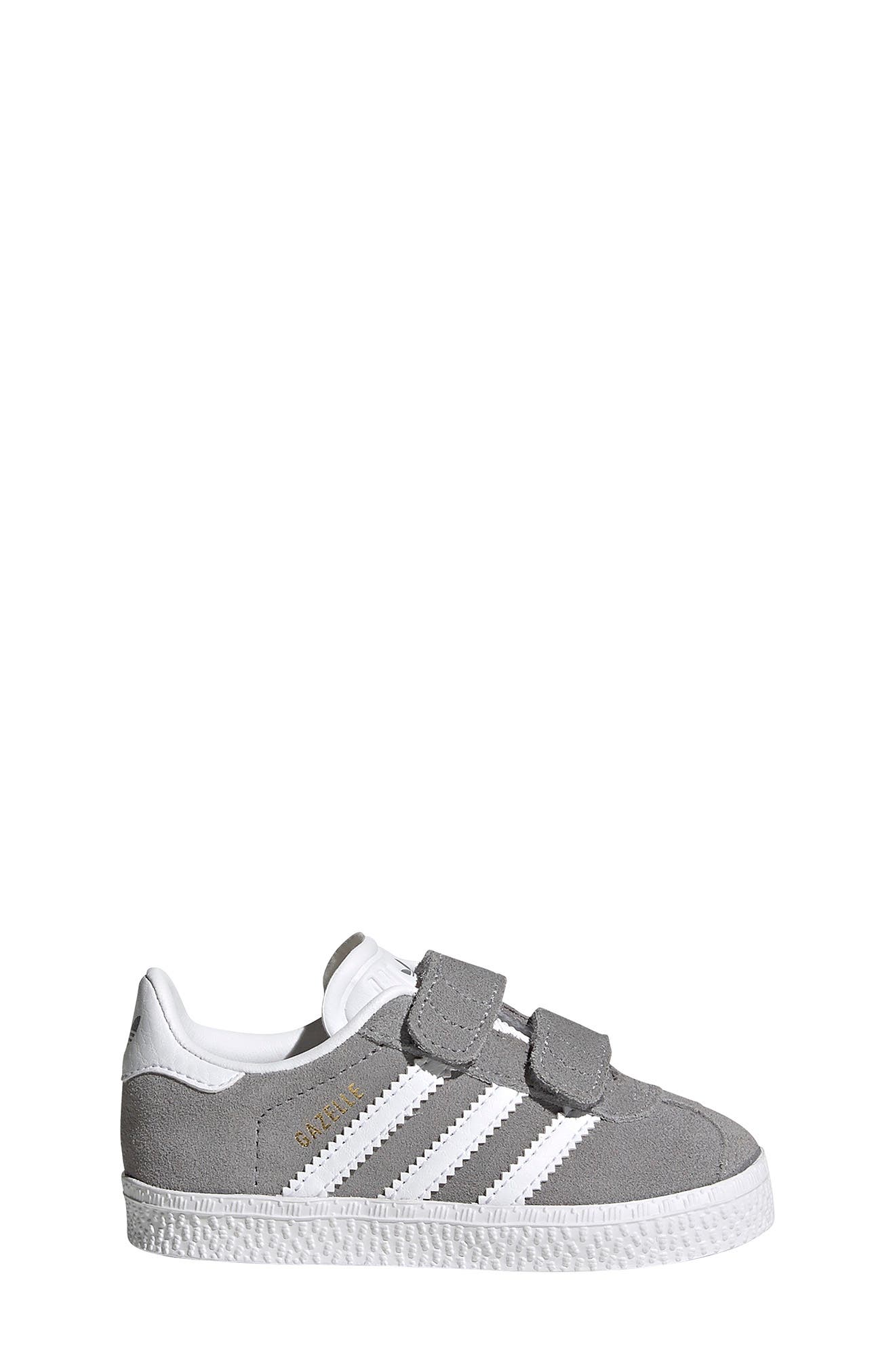 adidas Gazelle Sneaker, Alternate, color, Grey/ White/ Gold