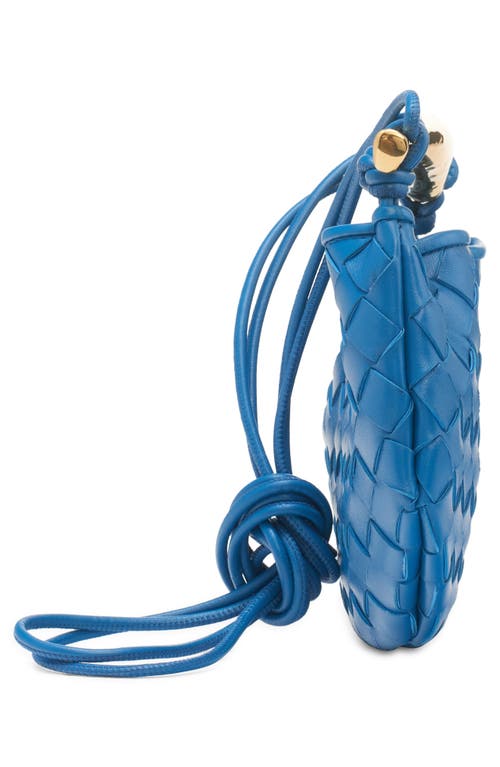 Bottega Veneta Sardine Intrecciato Crossbody Bag In Blue